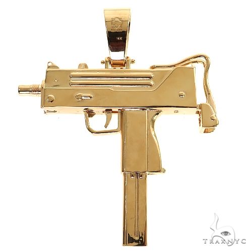 Large Uzi submachine Gun Diamond Pendant 68886 - Image 3