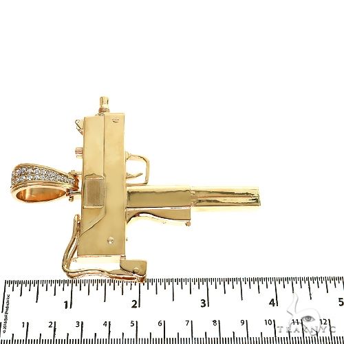 Large Uzi submachine Gun Diamond Pendant 68886 - Image 5