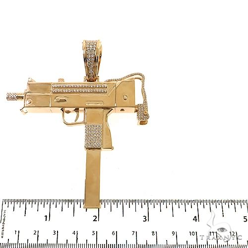 Large Uzi submachine Gun Diamond Pendant 69464 - Image 5