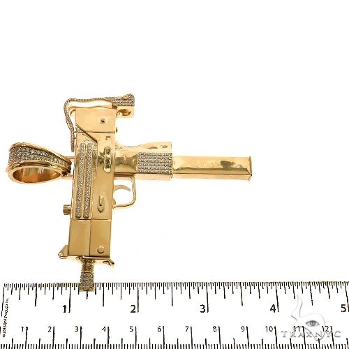 Large Uzi submachine Gun Diamond Pendant 69464 | TraxNYC