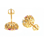 Large Cotton Candy Sapphire Flower Earrings 66790