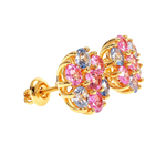 Large Cotton Candy Sapphire Flower Earrings 66790