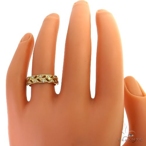 18K Gold Leaf Diamond Eternity Ring, photo 3 of 4
