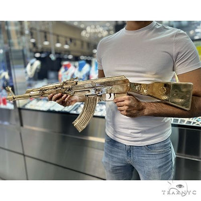 Life Size  Ak 47 Recreated in 14K Yellow Gold -Not Real Weapon 69075 - Image 1