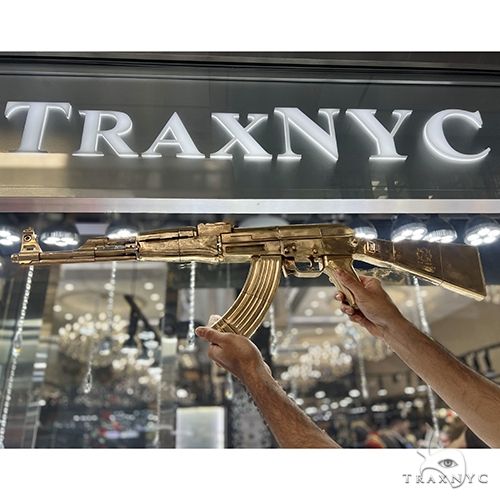 Life Size  Ak 47 Recreated in 14K Yellow Gold -Not Real Weapon 69075 - Image 7