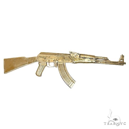 Life Size  Ak 47 Recreated in 14K Yellow Gold -Not Real Weapon 69075 - Image 2