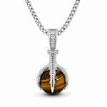 Limited Quantity Silver Eagle Claw Tiger's Eye Pendant 71558