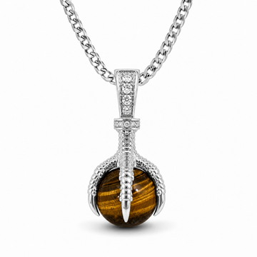 Limited Quantity Silver Eagle Claw Tiger's Eye Pendant