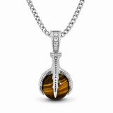 Limited Quantity Silver Eagle Claw Tiger's Eye Pendant 71558
