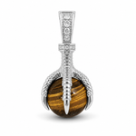 Limited Quantity Silver Eagle Claw Tiger's Eye Pendant 71558