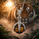 Limited Quantity Silver Eagle Claw Tiger's Eye Pendant 71558