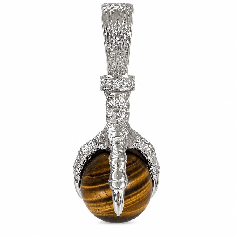 Limited Quantity Silver Eagle Claw Tiger's Eye Pendant 71558