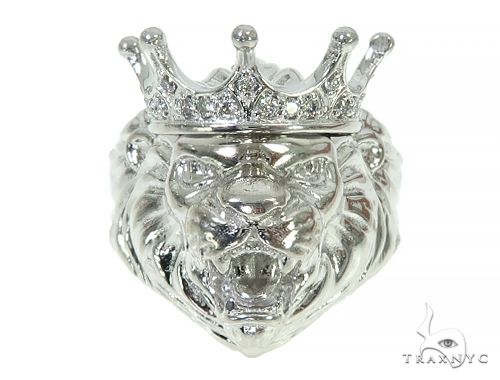 14K Gold Lion King 0.2 Ctw Diamond Ring, view 2