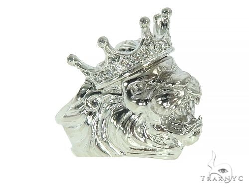 14K Gold Lion King 0.2 Ctw Diamond Ring, view 3