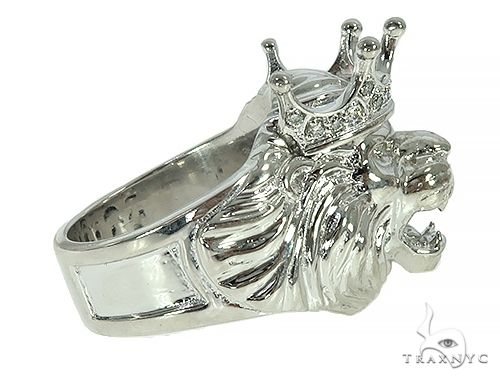 14K Gold Lion King 0.2 Ctw Diamond Ring, view 4