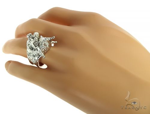 14K Gold Lion King 0.2 Ctw Diamond Ring, view 6