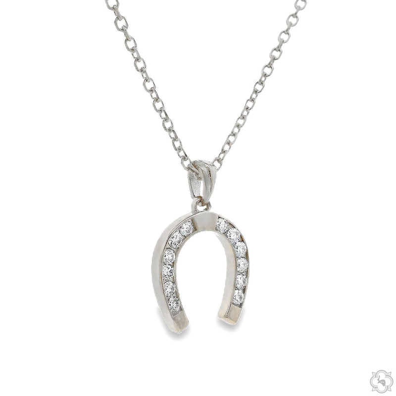 Lucky Horseshoe Diamond Pendant .925 Silver 70774 - Image 2