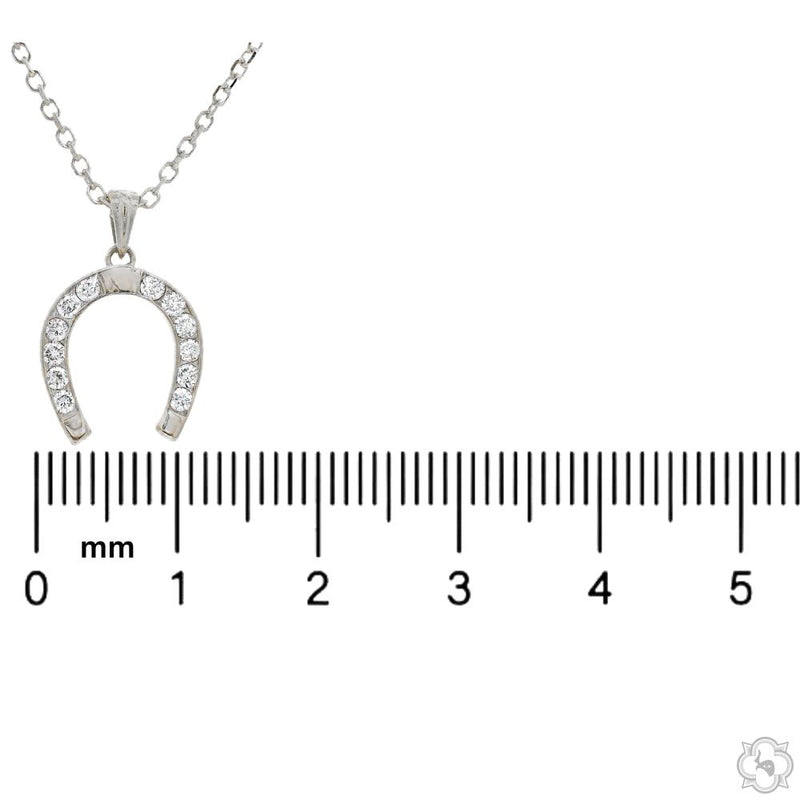 Lucky Horseshoe Diamond Pendant .925 Silver 70774 - Image 5