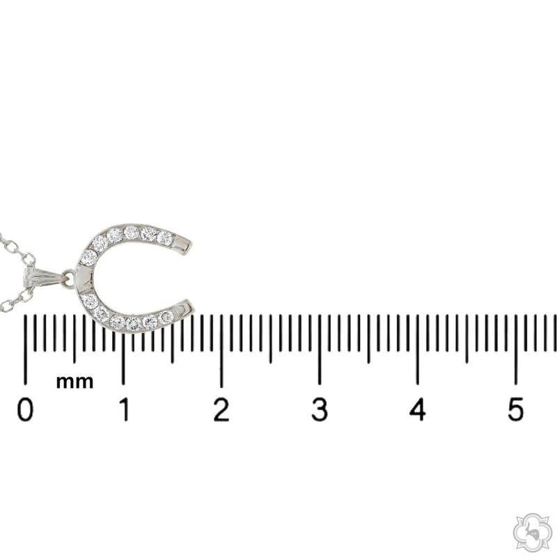 Lucky Horseshoe Diamond Pendant .925 Silver 70774 - Image 6