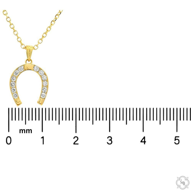 18K Gold Lucky Horseshoe Diamond Pendant, photo 5 of 7