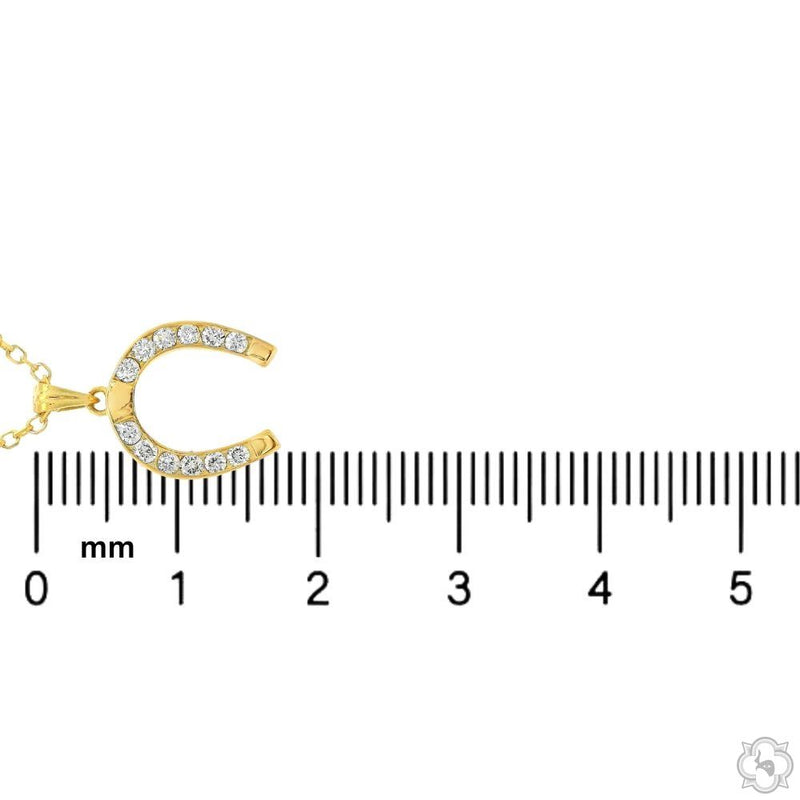 18K Gold Lucky Horseshoe Diamond Pendant, photo 6 of 7