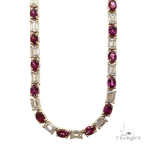 Lush Oval Orchid Tennis Necklace 69551 - Image 1