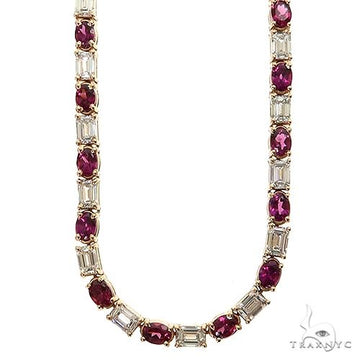Lush Oval Orchid Tennis Necklace 69551 - Image 1