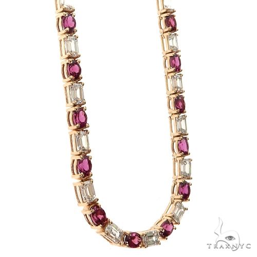 Lush Oval Orchid Tennis Necklace 69551 - Image 2