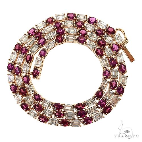 Lush Oval Orchid Tennis Necklace 69551 - Image 3