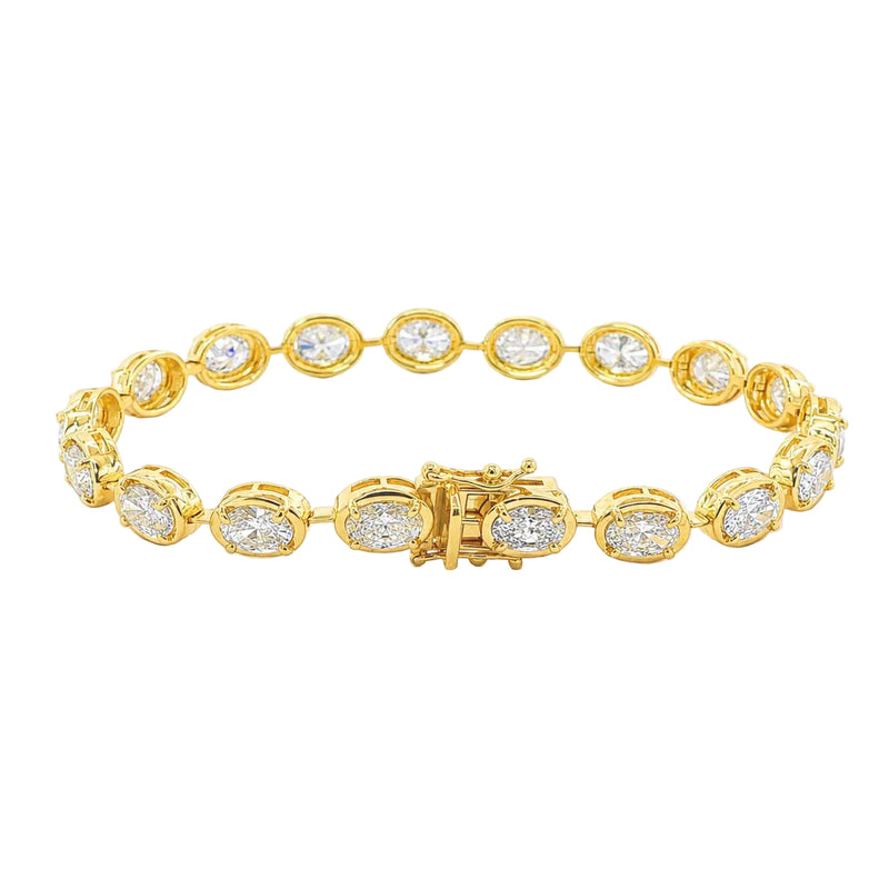Luxe Oval Tennis Bracelet in 14K gold, view 2