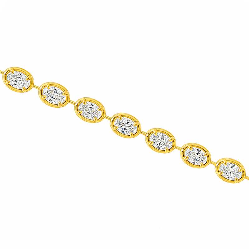Luxe Oval Tennis Bracelet in 14K gold, view 5