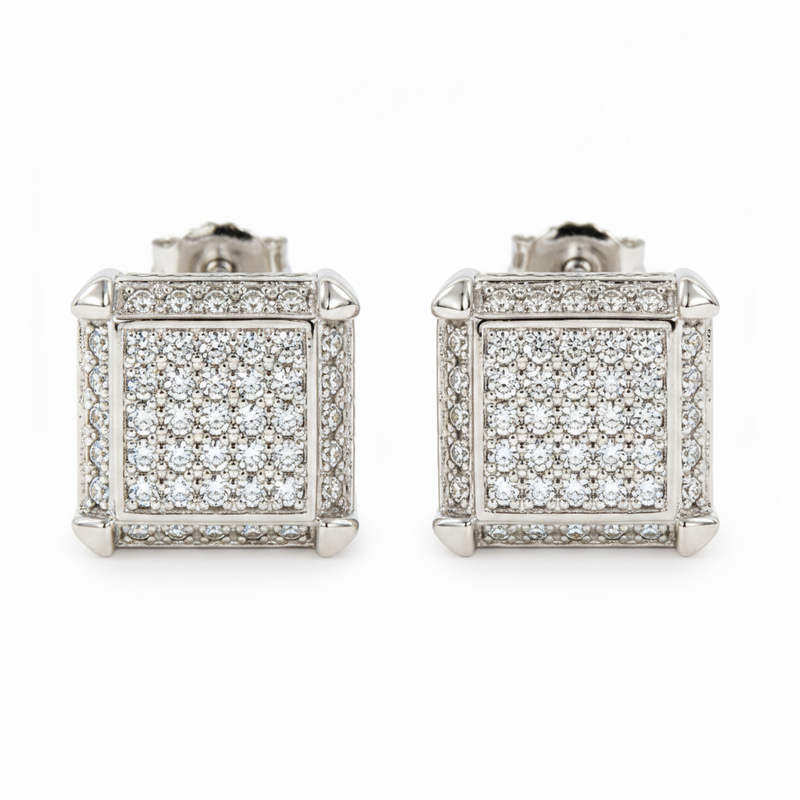 Majestic Cube Diamond Earrings 10860