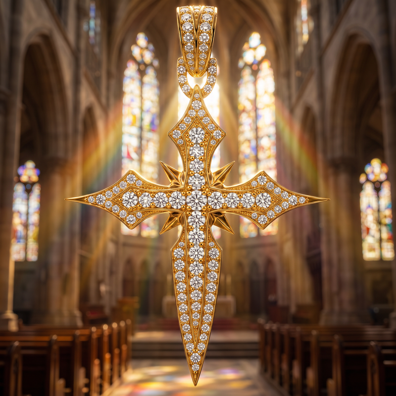 Majestic Faith Diamond Cross Pendant 71822