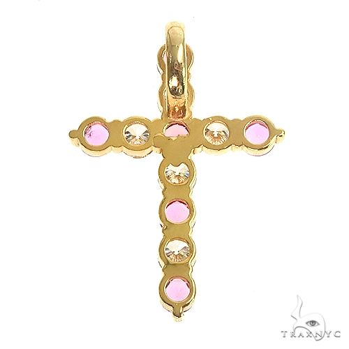 14K Gold Majesty Sapphire Diamond Cross, photo 4 of 6