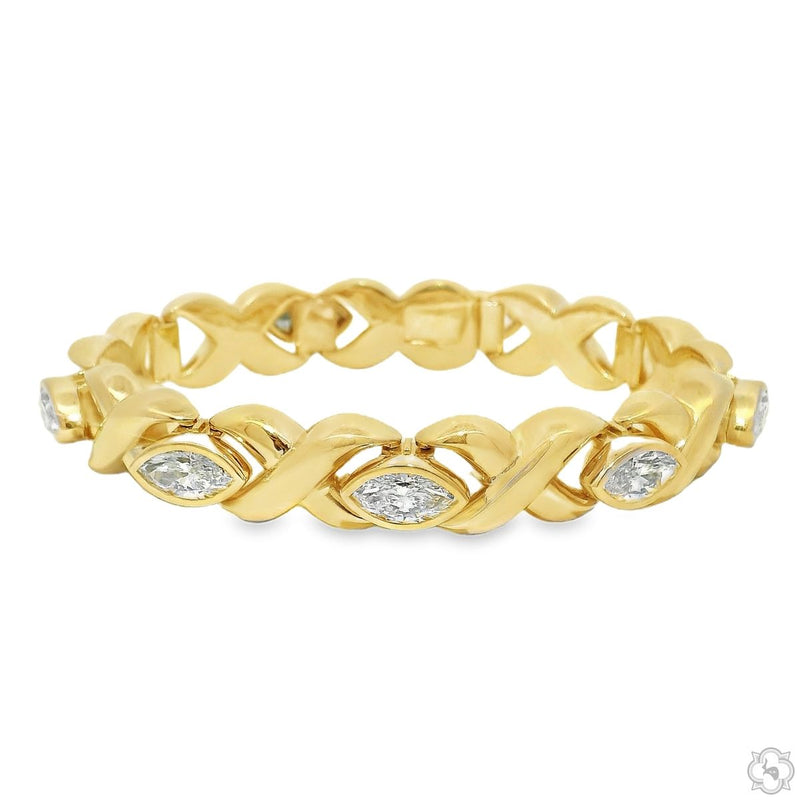 10K Gold Marquise Lab-Grown Diamond Twist Link Bracelet, photo 4 of 8