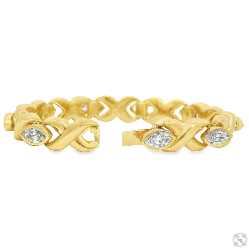 10K Gold Marquise Lab-Grown Diamond Twist Link Bracelet, photo 5 of 8