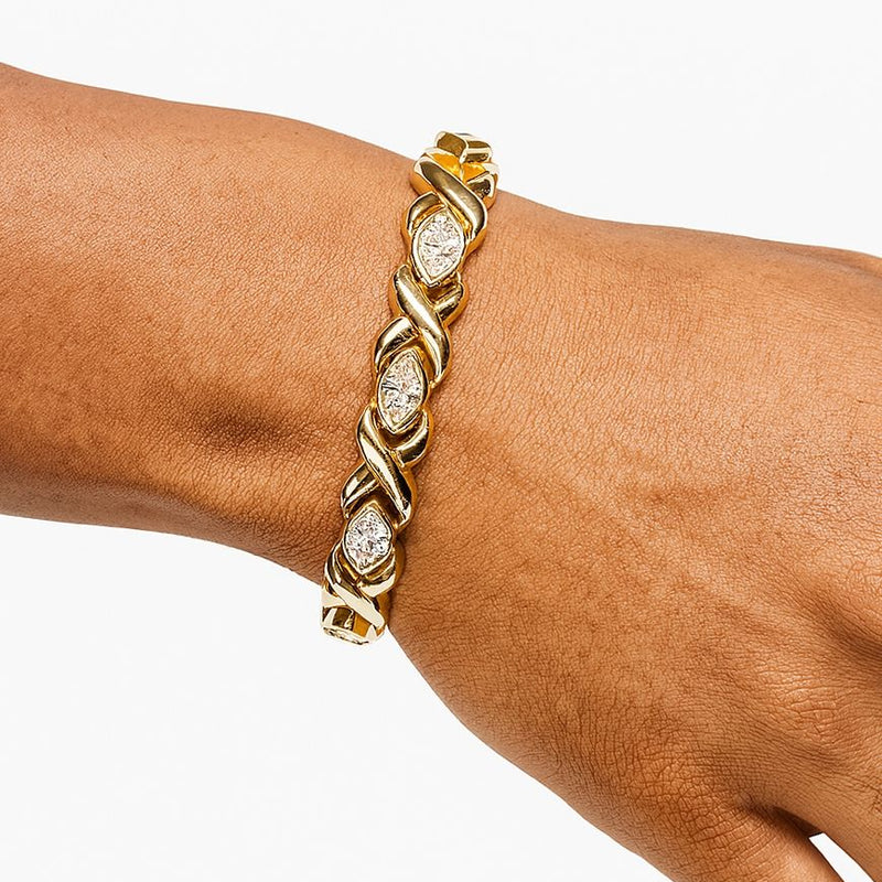 Marquise Diamond Twist Link Bracelet 70724 - Image 8