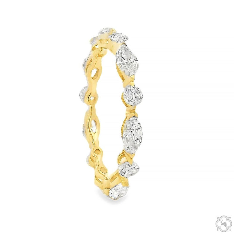 14K Gold Marquise and Round Lab Diamond Eternity Band, photo 3 of 5