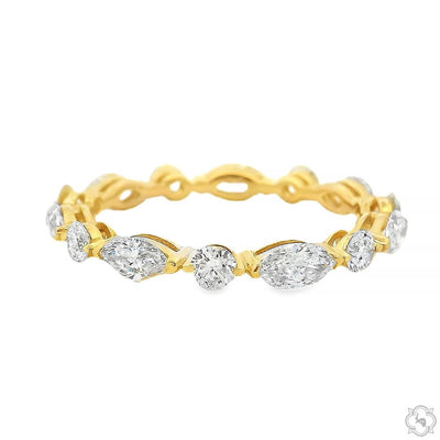 14K Gold Marquise and Round Diamond Eternity Band