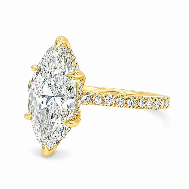 Marquise Cathedral Pavé Engagement Ring 69649