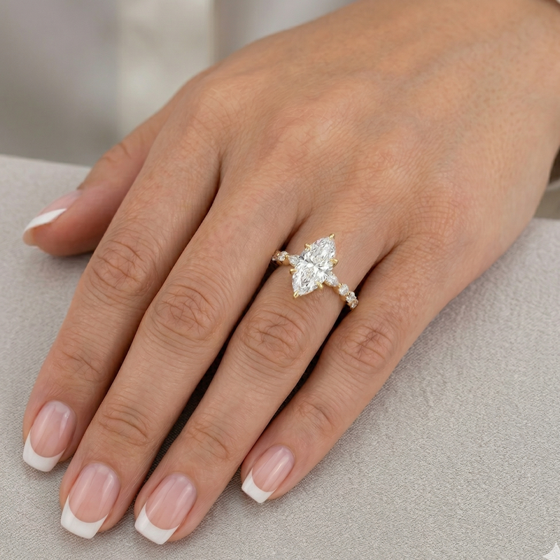 Marquiseくん Marquise Diamond Engagement Ring 70845 | TraxNYC