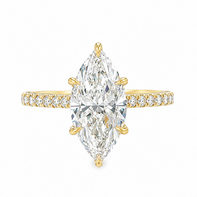 Marquise Cathedral Pavé Engagement Ring 69649