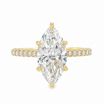 Marquise Cathedral Pavé Engagement Ring in 14K gold