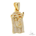 Medium 14K Gold Diamond Jesus Pendant (Lab) 69463 - Image 2
