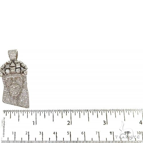 14K Gold Medium Jesus Head Diamonds on The Crown Pendant, photo 6 of 7