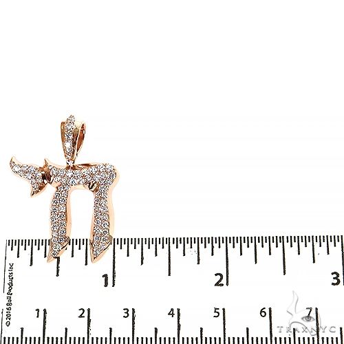 14K Gold Medium Jewish Chai Diamond Pendant, photo 5 of 8