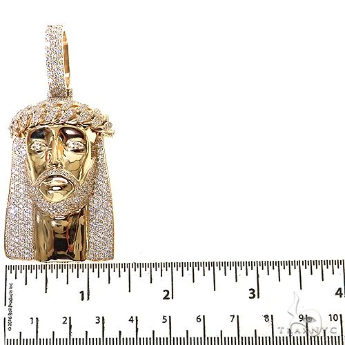 14K Gold Medium Size Jesus Diamond Pendant, photo 5 of 7