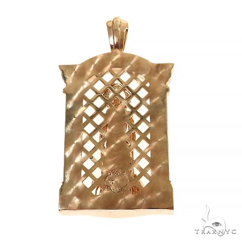 14K Gold Medium Solid St. Lazarus Pendant, photo 4 of 6