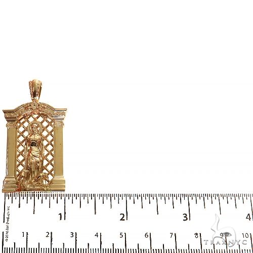 14K Gold Medium Solid St. Lazarus Pendant, photo 5 of 6