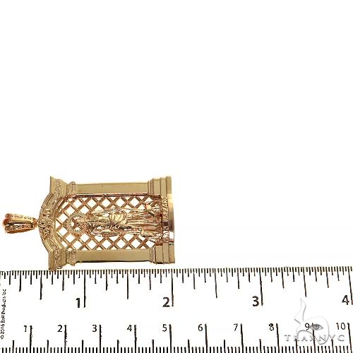 14K Gold Medium Solid St. Lazarus Pendant, photo 6 of 6